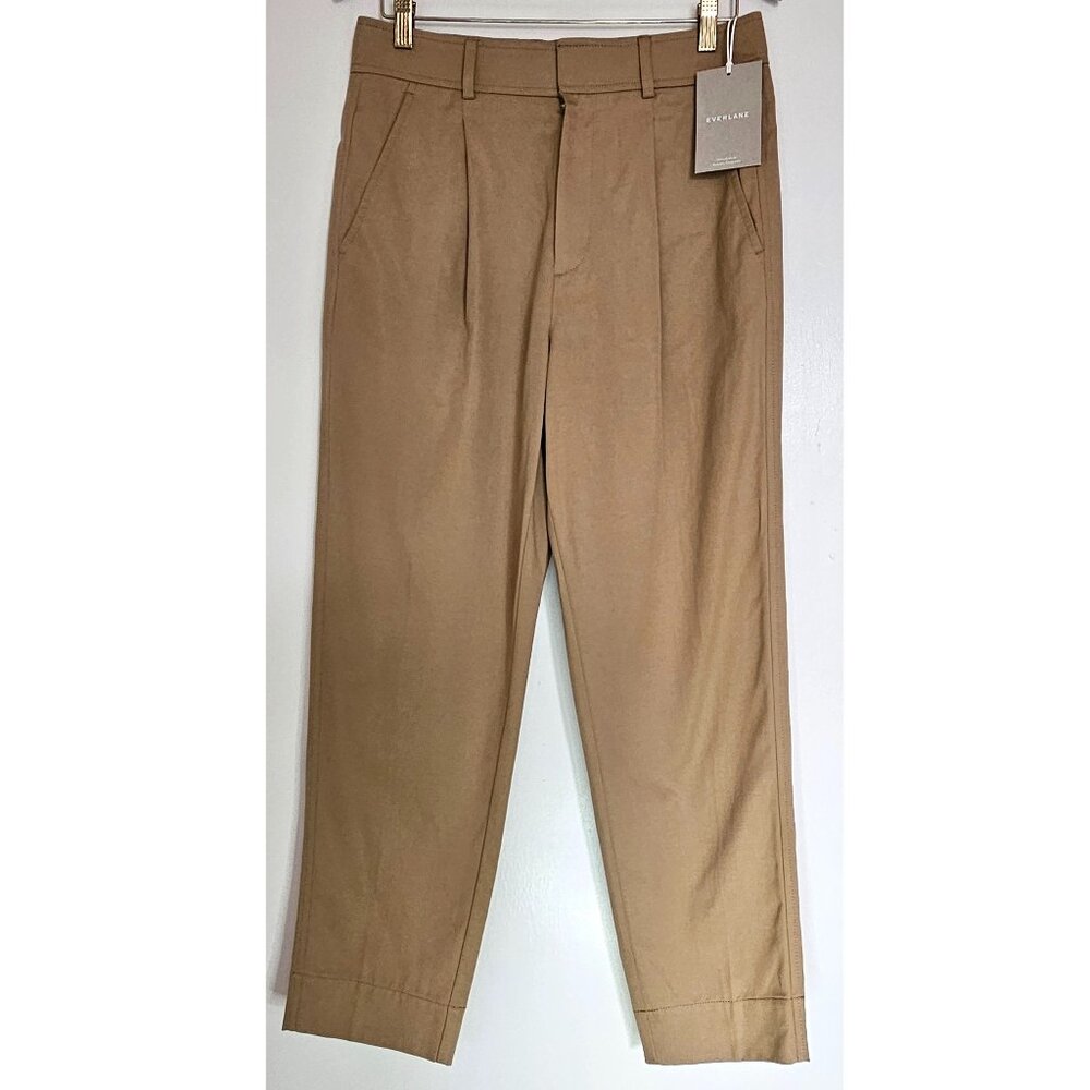 NWT Everlane The Tencel Way-High Taper  Cropped Ankle Pant 6 Ash Brown